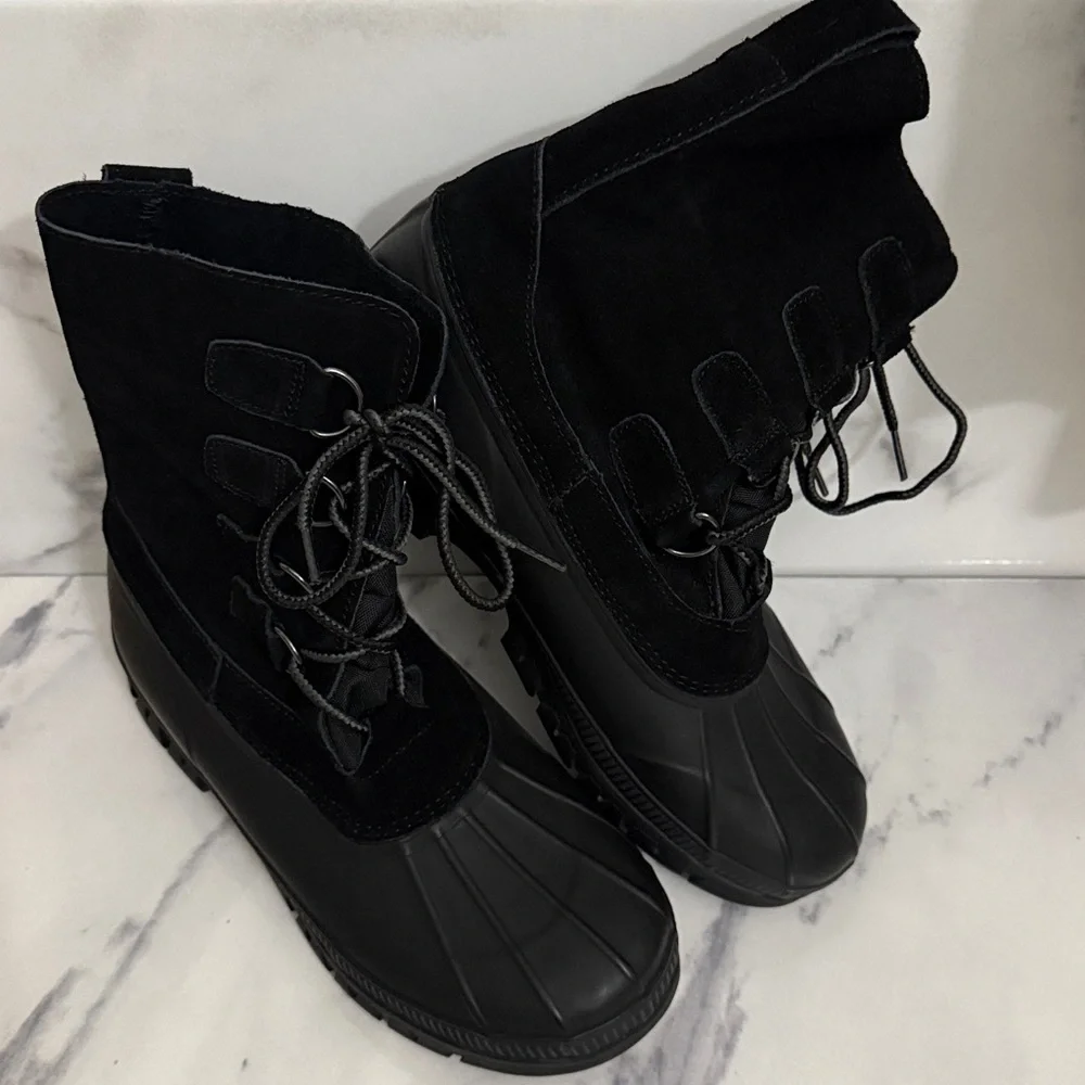Men's Lands End Expedition Suede Winter Snow Rain Boots, Size 11